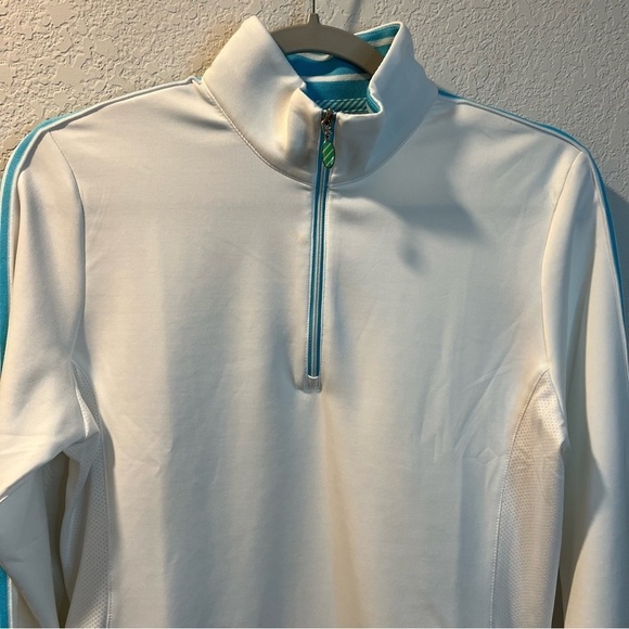 Women’s Greg Norman white athletic quarter zip pullover sweater size small S - Picture 2 of 4